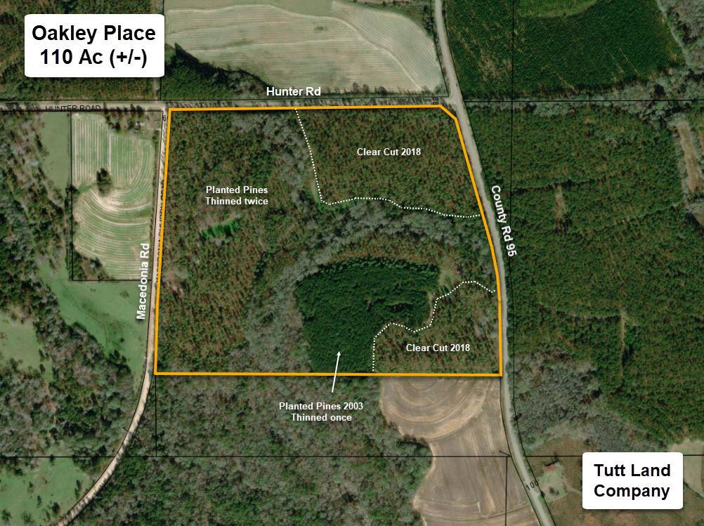 Houston County Land For Sale - Oakley Place Marked on Map